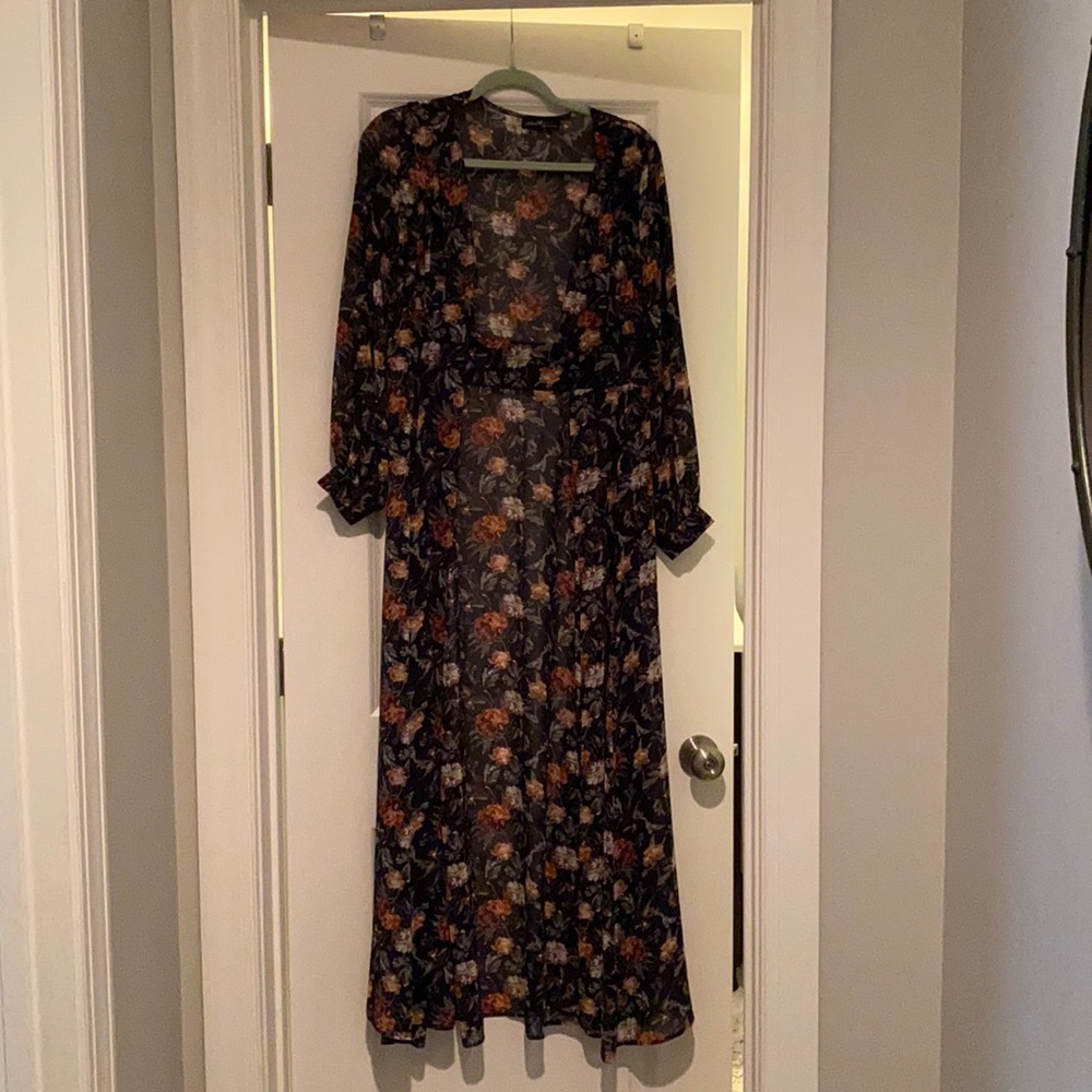 Floral Long Sleeve Tunic Dress